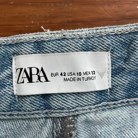 Zara Jeans high waist light wash straight leg Size 10 - Picture 3 of 6